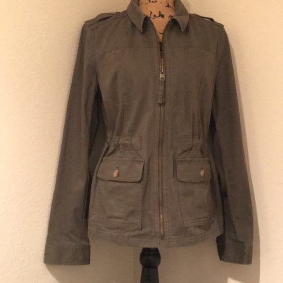 Express Jackets & Blazers - Express Womens Olive Green Military Style Utility Jacket Size Medium New